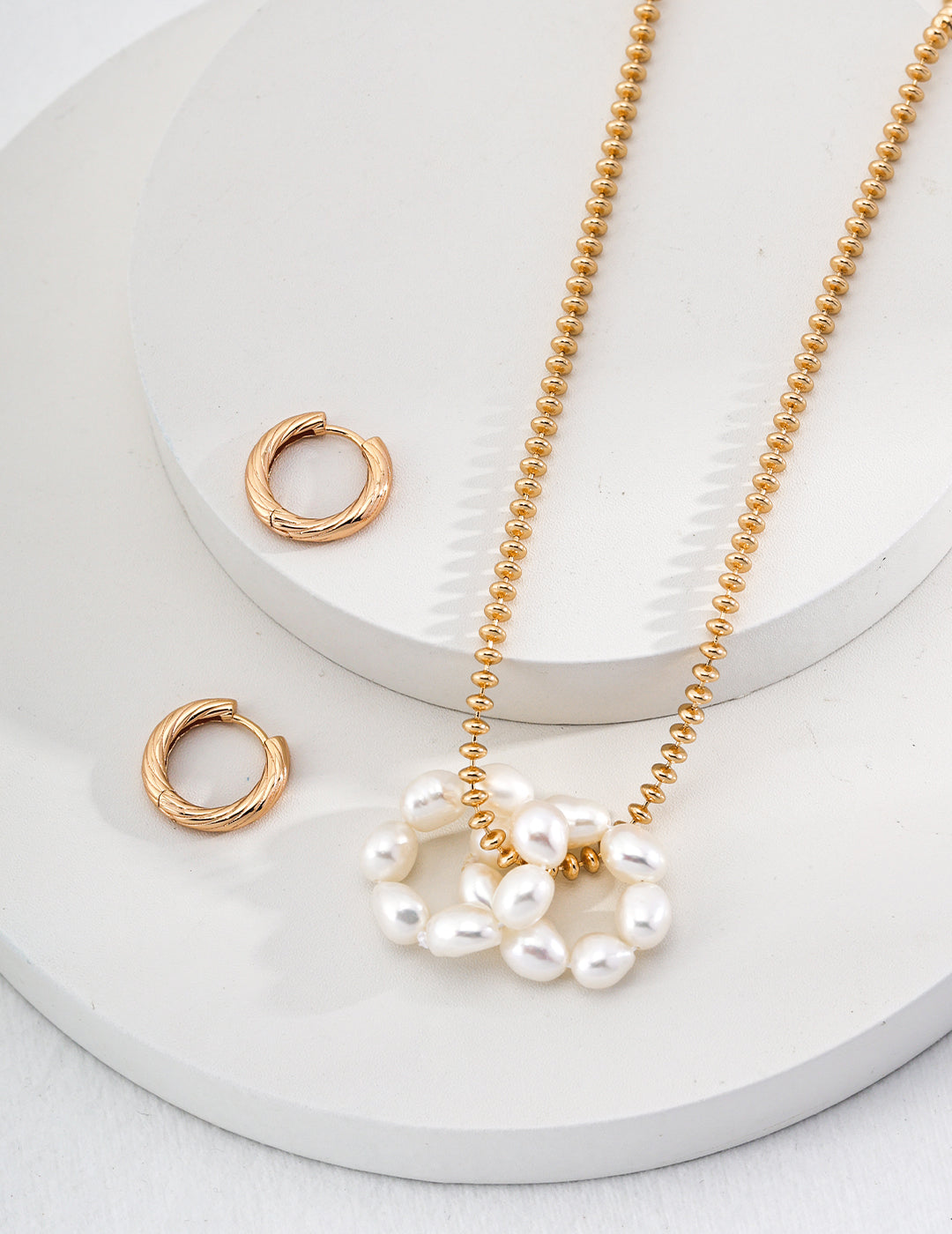 Two-way Pearl Orbit Hoops