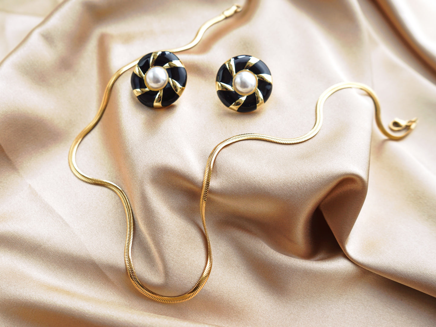 Gold Herringbone Chain Necklace