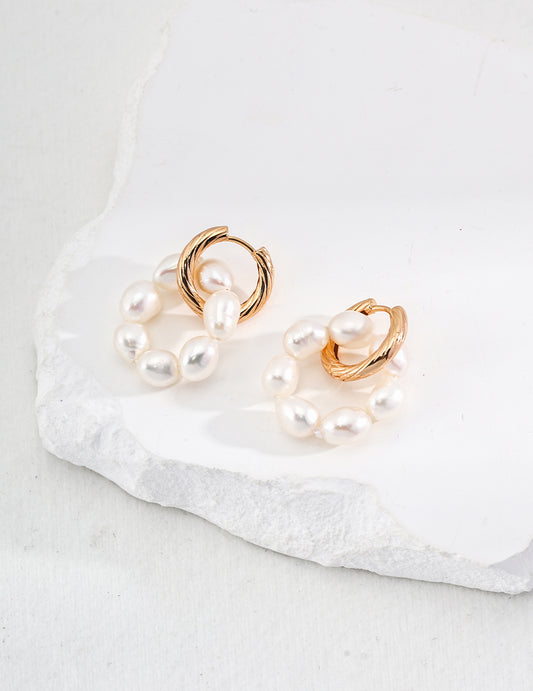 Two-way Pearl Orbit Hoops